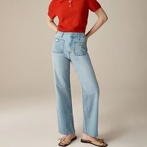 J.Crew Sailor Slim Wide Leg Jeans in Clear Skies Wash